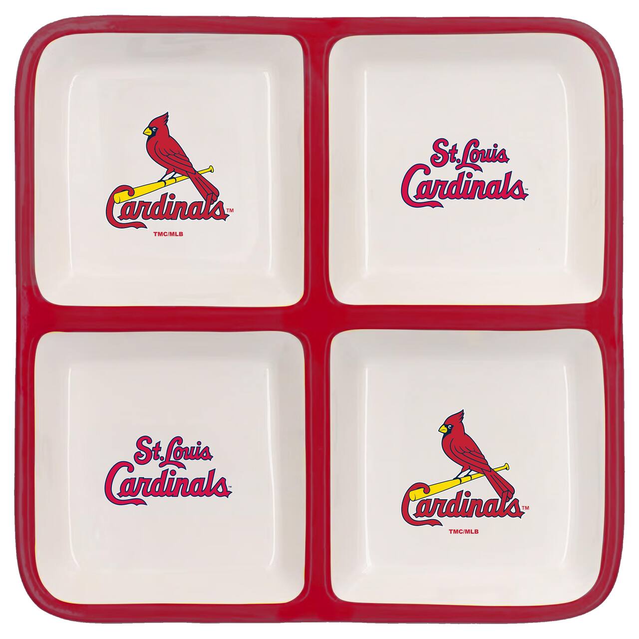 The Memory Company MLB 4 Section Square Ceramic Tray